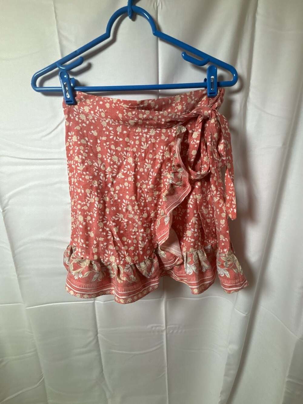 House of Sienna Alissia Floral Print Ruffle Wrap Mini Skirt